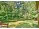 Enjoy lush views of the backyard with mature trees from the covered patio at 36 Birnamwood Dr, Chapel Hill, NC 27516