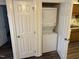Washer and dryer located in a closet at 3601 Helix Ct # 301, Raleigh, NC 27606