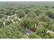 Aerial view showcasing the house with mature trees and surrounding greenery at 5109 Makena Dr, Raleigh, NC 27615