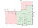 Simplified floor plan outlining main living spaces and room dimensions at 5109 Makena Dr, Raleigh, NC 27615