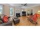 Spacious living area with a fireplace and comfortable seating at 5109 Makena Dr, Raleigh, NC 27615