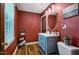 Stylish bathroom with modern vanity, mirror and lighting at 8156 Nc 42 Hwy W, Kenly, NC 27542