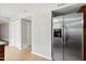 Bright kitchen featuring a stainless steel refrigerator and ample storage space for all your culinary needs at 104 Benedict Ln, Raleigh, NC 27614