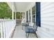 Cozy front porch with comfortable seating and charming blue shutters at 109 Perry Farms Dr, Apex, NC 27502