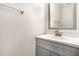 Bathroom with a gray vanity, a white sink, and a framed mirror at 1209 Waterford Green Dr, Apex, NC 27502