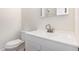 Clean bathroom with modern vanity, sink, toilet, and faucet at 1209 Waterford Green Dr, Apex, NC 27502