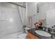 Well-maintained bathroom with a shower and bath combination, stylish fixtures, and decor at 128 Arvind Oaks Cir, Cary, NC 27519