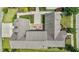 Overhead view of the backyard featuring a large outdoor patio with seating, and walkways at 1342 Briar Chapel Pkwy, Chapel Hill, NC 27516