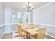 Bright dining room featuring a wooden table, chandelier, and natural light from multiple windows at 142 College Ave Ave, Durham, NC 27713