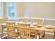 Dining room with wooden table and chairs, set for a meal, and natural light at 142 College Ave Ave, Durham, NC 27713