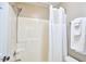 Functional shower with shower and towel rack at 142 College Ave Ave, Durham, NC 27713