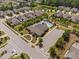 Aerial view of the community pool and surrounding homes at 1604 Vineyard Mist Dr, Cary, NC 27519
