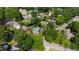 Beautiful aerial view of a tranquil neighborhood with tree-lined streets and varied home styles at 1700 St Marys St, Raleigh, NC 27608