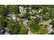 Aerial view of a lush, green neighborhood with mature trees and well-maintained homes at 1700 St Marys St, Raleigh, NC 27608
