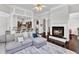 Inviting living space with fireplace, comfortable seating, and open access to the kitchen at 1808 Pennypacker Ln, Durham, NC 27703