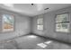Bedroom featuring carpet floors and three windows for plenty of natural light at 1818 Cecil St, Durham, NC 27707