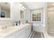 Primary bathroom with double sinks, lots of counter space, soaking tub, and standing shower at 216 Captain Harbor Hbr, Sanford, NC 27332
