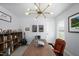 Home office with a rustic wood desk, stylish lighting, and charming decor, ideal for remote work at 226 Castle Pond Way, Fuquay Varina, NC 27526