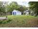 Large grassy backyard with a storage shed and play area for the  at 2523 Glendale Ave, Durham, NC 27704