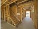 Interior view of a home under construction, highlighting the staircase framework and open layout at 267 Meadowbark Bnd # 34, Garner, NC 27529