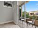 Balcony with chairs and table at 300 Finsbury St # 309, Durham, NC 27703