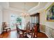 Inviting dining room with elegant chandelier, hardwood floors, and traditional furnishings at 3021 Glenwood Dr, Durham, NC 27705