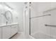 Clean bathroom featuring a walk in shower, and vanity at 304 Cayman Ave, Holly Springs, NC 27540