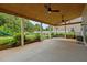 Enjoy this large covered back porch and level yard that is great for entertaining at 542 Spaulding St, Burlington, NC 27215