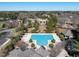 A bird's eye view of the neighborhood pool surrounded by mature landscaping and trees at 5768 Cavanaugh Dr, Raleigh, NC 27614