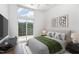 Bright bedroom with large window, sliding door to balcony, and modern furniture at 600 S Duke St # 24, Durham, NC 27701