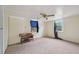 Bedroom features carpet flooring, ceiling fan and two windows at 620 Mcadams Rd, Hillsborough, NC 27278