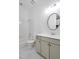 Bathroom featuring shower/tub combination and a vanity with modern finishes at 6250 Moinear Ln, Chapel Hill, NC 27514