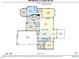 Detailed first-floor plan showcasing layout of kitchen, living, dining, and garage at 6250 Moinear Ln, Chapel Hill, NC 27514