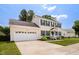 Lovely two-story home with an attached garage and well-kept lawn and garden at 6924 Coventry Ridge Rd, Raleigh, NC 27616