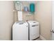 Laundry room with a front loading washer and dryer at 106 Roundtop Rd, Cary, NC 27519