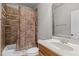 Standard bathroom with a combination tub and shower with decorative tile and neutral colors at 1124 Kalworth Rd, Wake Forest, NC 27587