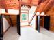 A bedroom has carpet, a window, two closet spaces, and exposed wood beams at 1283 Ennis Rd, Angier, NC 27501
