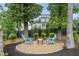 Landscaped backyard firepit setting with gravel and two Adirondack chairs at 1324 Sandybrook Ln, Wake Forest, NC 27587