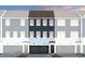 Charming townhome exterior featuring navy siding and a convenient attached garage at 1525 Tamarisk Ln, Durham, NC 27703