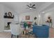 Spacious living room with modern decor, a fireplace, and an open floor plan at 1536 Maybrook Dr, Raleigh, NC 27610