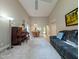 Spacious open living room with vaulted ceilings and plenty of natural light at 186 St. Andrews Ln, Chapel Hill, NC 27517