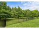 Backyard with lush green trees in a fenced in yard at 2067 Glenkirk Dr, Burlington, NC 27215