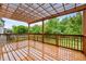 Large wood deck with pergola and view of green trees at 2067 Glenkirk Dr, Burlington, NC 27215