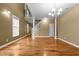 Open floor plan showing hardwood floors and staircase at 2067 Glenkirk Dr, Burlington, NC 27215