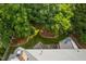 Expansive backyard featuring a patio and mature trees offering shade and privacy at 209 Bailey Ridge Dr, Morrisville, NC 27560