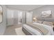 Comfortable bedroom with soft lighting and a view to a nearby bathroom at 3088 Colony Rd # A, Durham, NC 27705