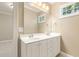 Bathroom featuring double sinks and vanity with white cabinets at 3124 Briar Stream Run, Raleigh, NC 27612