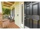 Inviting front porch with rocking chairs and a beautifully crafted black front door at 3124 Briar Stream Run, Raleigh, NC 27612
