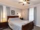 Comfortable bedroom with a ceiling fan, and natural light at 3600 Star Trek Ct, Raleigh, NC 27604