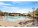 Resort-style community pool with multiple lounging areas, a water slide, and other amenities at 4120 Overcup Oak Ln, Cary, NC 27519